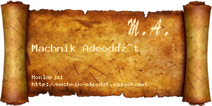 Machnik Adeodát névjegykártya